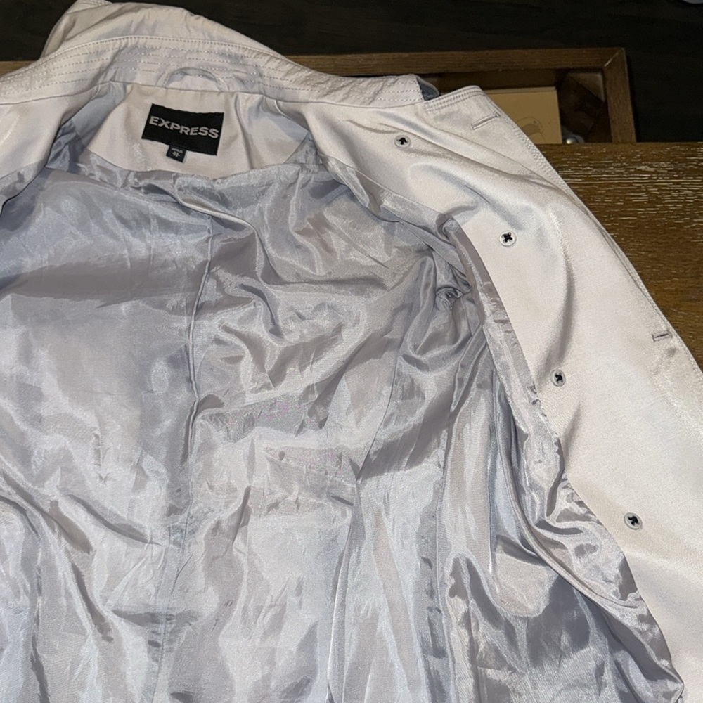 Express Light Gray Trench Coat - Picture 10 of 16